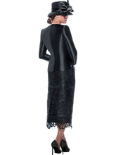 Ben Marc 2003.Three Piece Skirt Set in Beautiful Lace and Twill Combination. Available in Black color in Sizes 12-24. Hats sold separately.