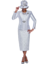 Ben Marc 2013. Three Piece Skirt Set. in Beautiful Lace and Twill Combination. Available in White color in Sizes 10-28.