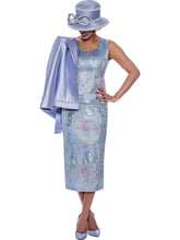 Ben Marc 2083. Three Piece Skirt Set. in Beautiful Lace and Twill Combination. Available in Multi color in Sizes 10-24.