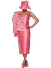 Ben Marc 2153. Three Piece Skirt Set in Beautiful Pleats and Twill Combination. Available in Coral color in Sizes 8-24.