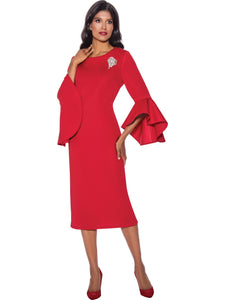 Dresses by Nubiano with flared sleeves and rhinestone brooch. Available in Black, Red or White in Sizes 8-18 and 16W-26W