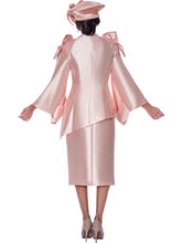 Fully lined skirt suit by GMI available in Blue, Pink in Sizes 8-18 and 16W-30W.