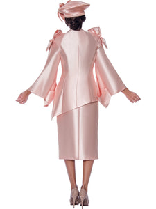 Fully lined skirt suit by GMI available in Blue, Pink in Missy and Women's Sizes (8-18 and 16W-30W)