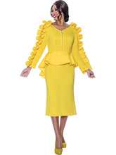  SL1771. 1Pc Dress. With Hi Lo Layered Waist Jacket with Pleated sleeves and Jewelled Zipper Pull in Light Scuba Fabric. Available in Black/White, White/Pink and Yellow in color in Sizes 14-18 and 16W-26W.