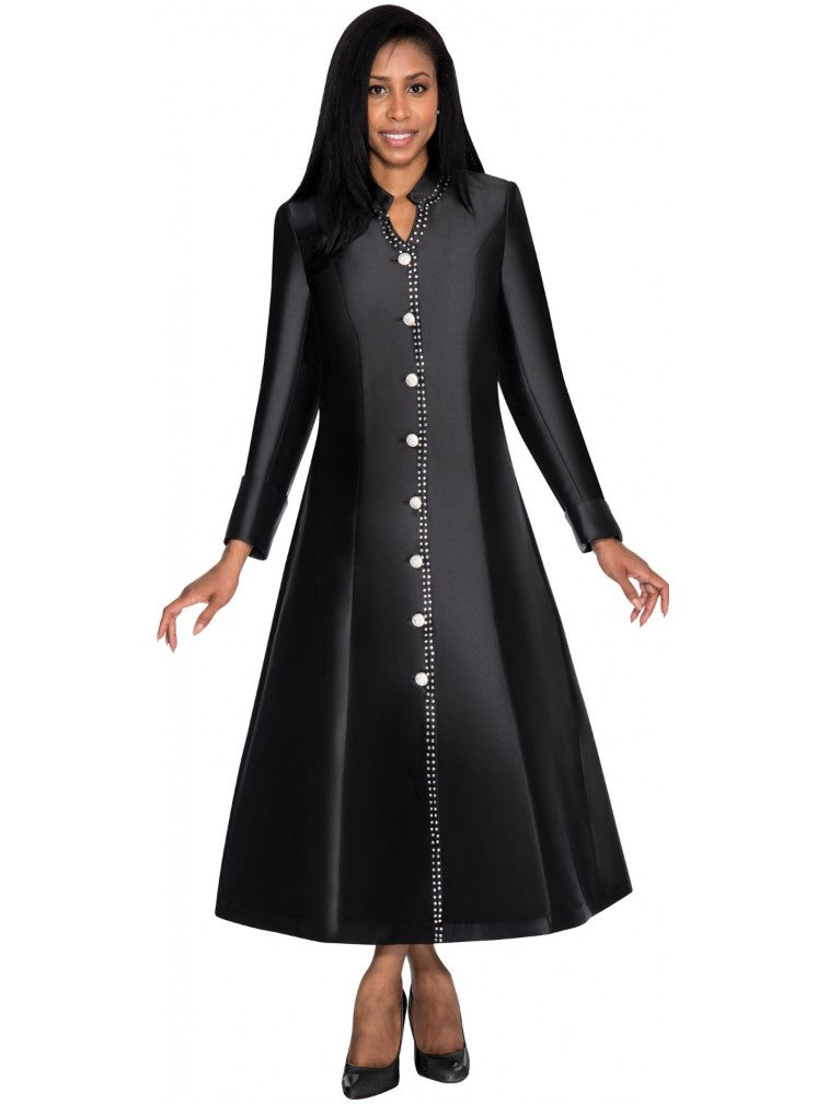 Dresses by Nubiano Robe DN5881 in Black, White, Silver and Purple Black / 12
