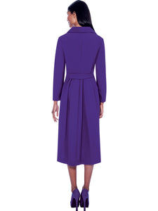 G11573 Purple Pleated Back Usher Dress, Church, Choir, Group Uniform