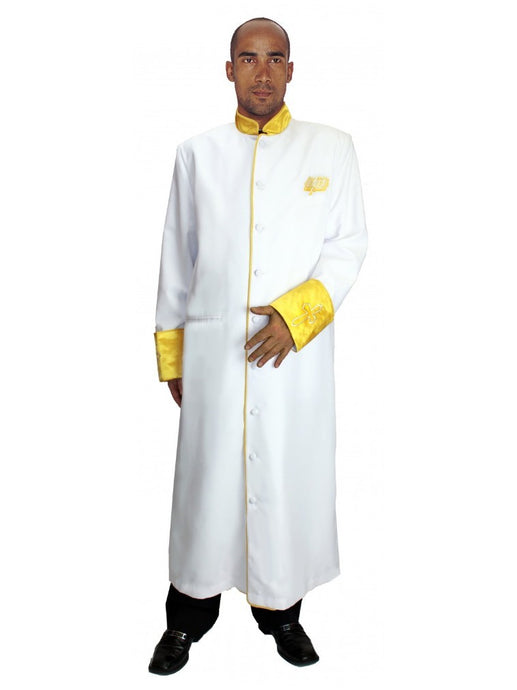 White Men's Cassock Robe for Church, Choir, Clergy, Pastors, Priests, Groups